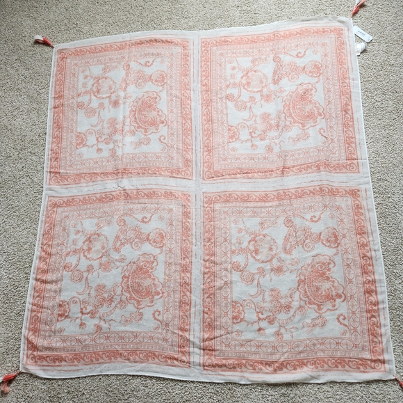 NWT Charming Charlie Orange and White Patterned Scarf - Picture 6 of 7